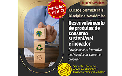 Curso na modalidade virtual em inglês Development of Innovative and Sustainable Consumer Products